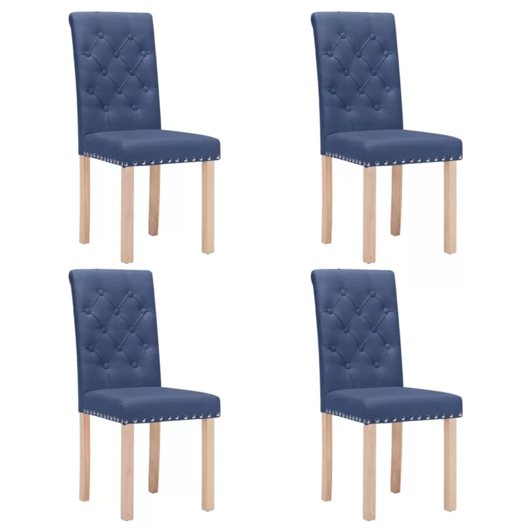 Esszimmerstühle 4 Stk. Blau Stoff günstig online kaufen