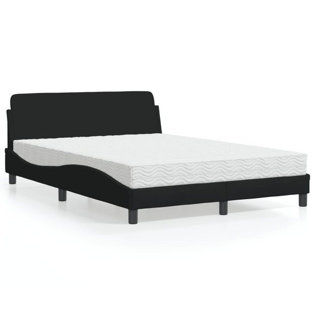 vidaXL Bettgestell Bett mit Matratze Schwarz 120x200 cm Stoff Bett Bettgest günstig online kaufen