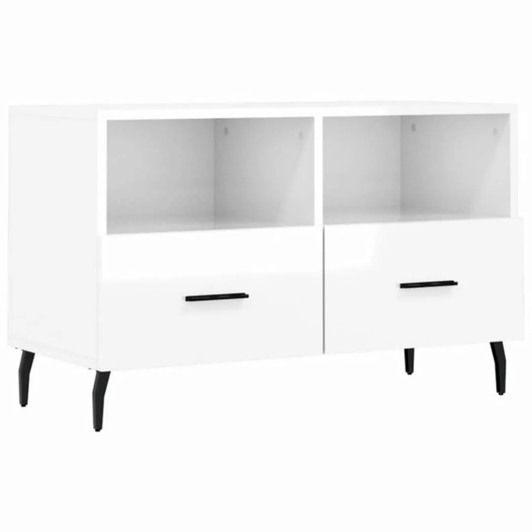 vidaXL TV-Schrank TV-Schrank Hochglanz-Weiß 80x36x50 cm Holzwerkstoff günstig online kaufen