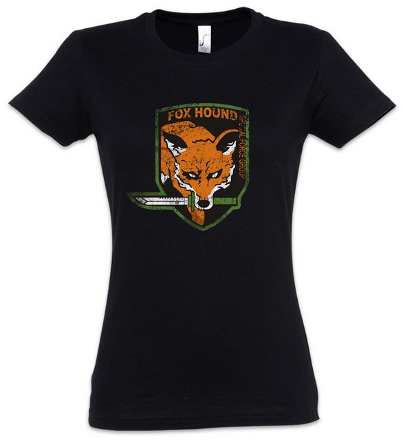 Urban Backwoods Print-Shirt Foxhound Logo Damen T-Shirt Big Boss Metal Fox günstig online kaufen