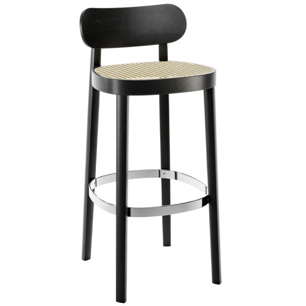 THONET 118 H Barhocker | Sitz-Rohrgeflecht | Buche gebeizt schwarz günstig online kaufen