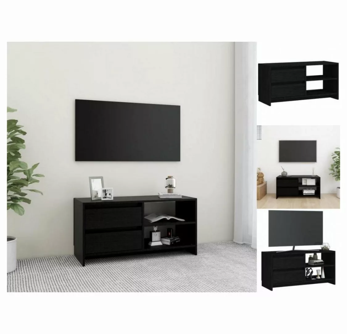 vidaXL TV-Schrank TV-Schrank Schwarz 80x31x39 cm Massivholz Kiefer Lowboard günstig online kaufen