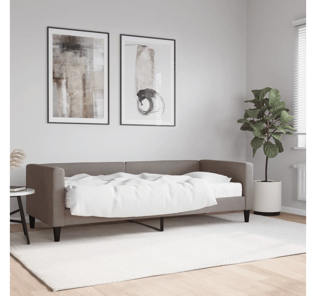 vidaXL Gästebett Gästebett Tagesbett mit Matratze Taupe 80x200 cm Stoff Bet günstig online kaufen