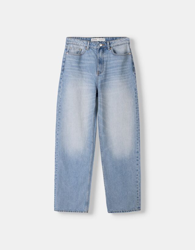 Bershka Jeans Im Neuen Mom-Fit Bskteen 40 Ausgewaschenes Blau günstig online kaufen