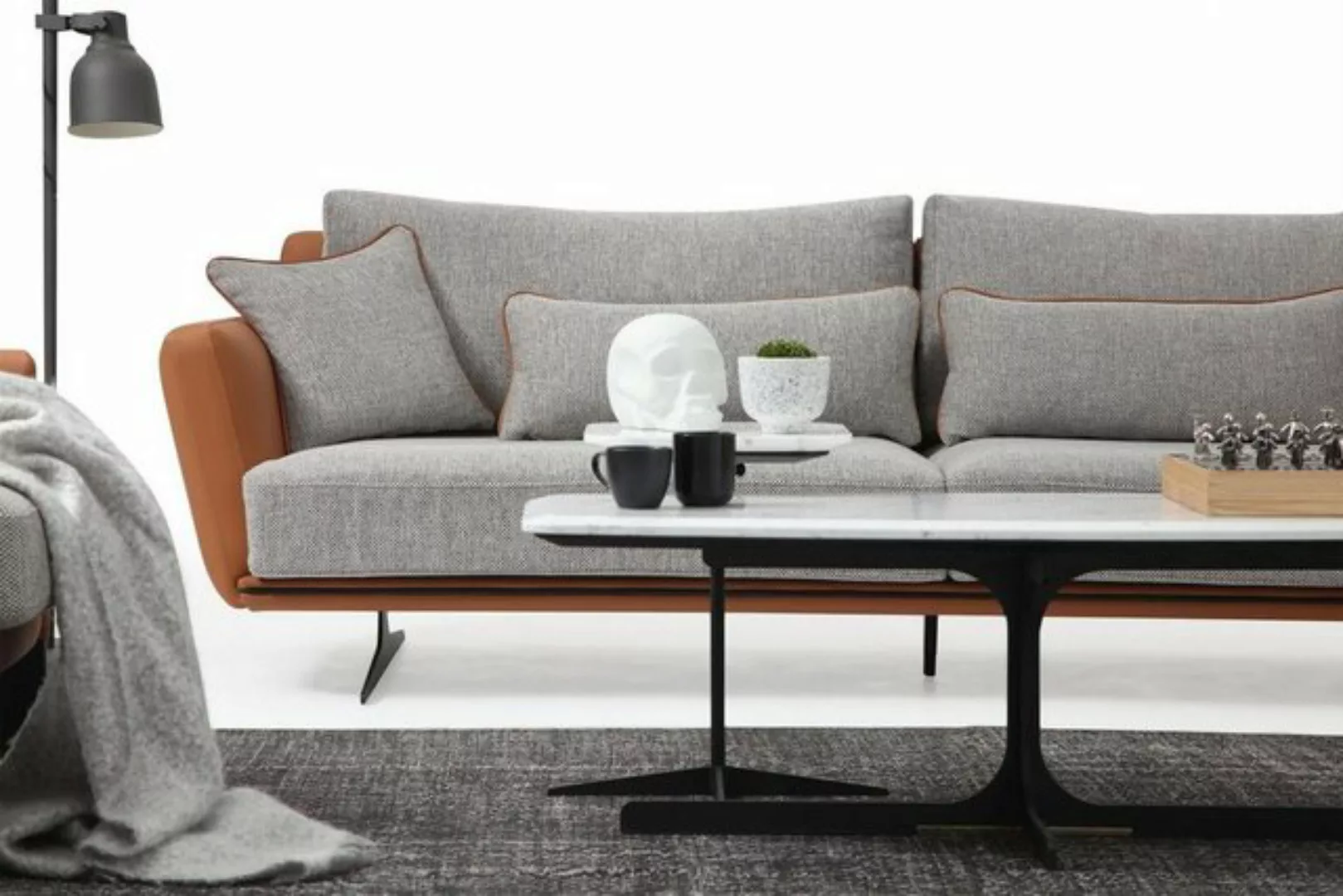 Xlmoebel 3-Sitzer Drei-Sitzer Couch 3er Polster Orange Zeitgemäßes Design W günstig online kaufen