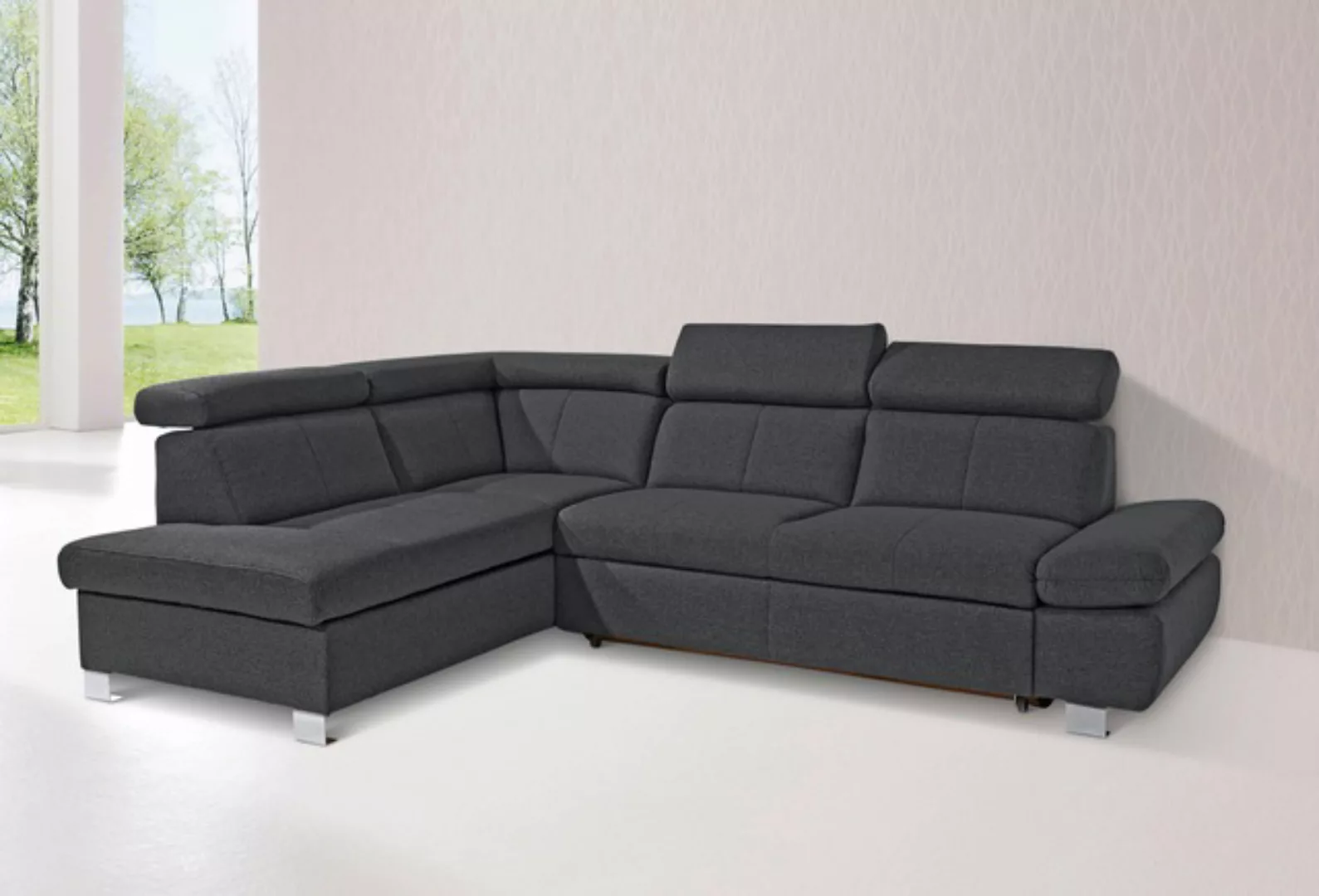 exxpo - sofa fashion Ecksofa "Happy, inkl. Kopf- und Armteilverstellung, L- günstig online kaufen