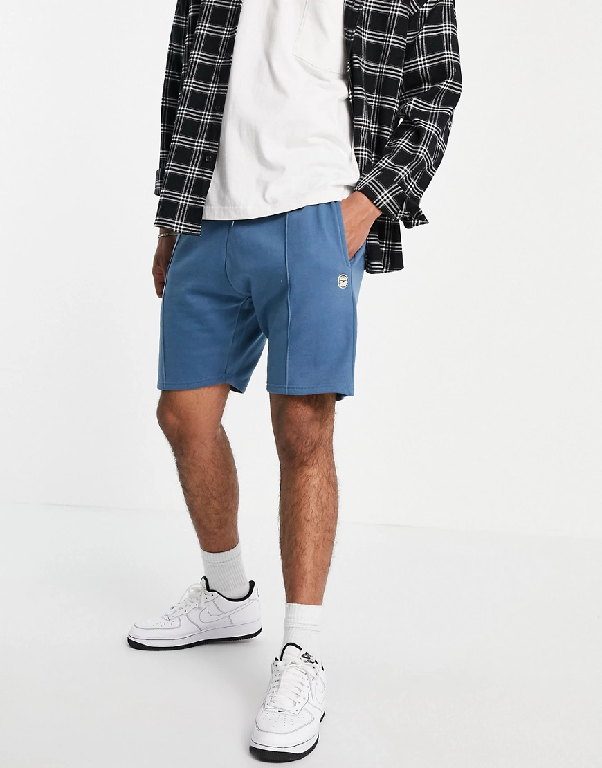 Le Breve – Shorts in Steinblau aus Jersey mit Nahtdetail, Kombiteil günstig online kaufen
