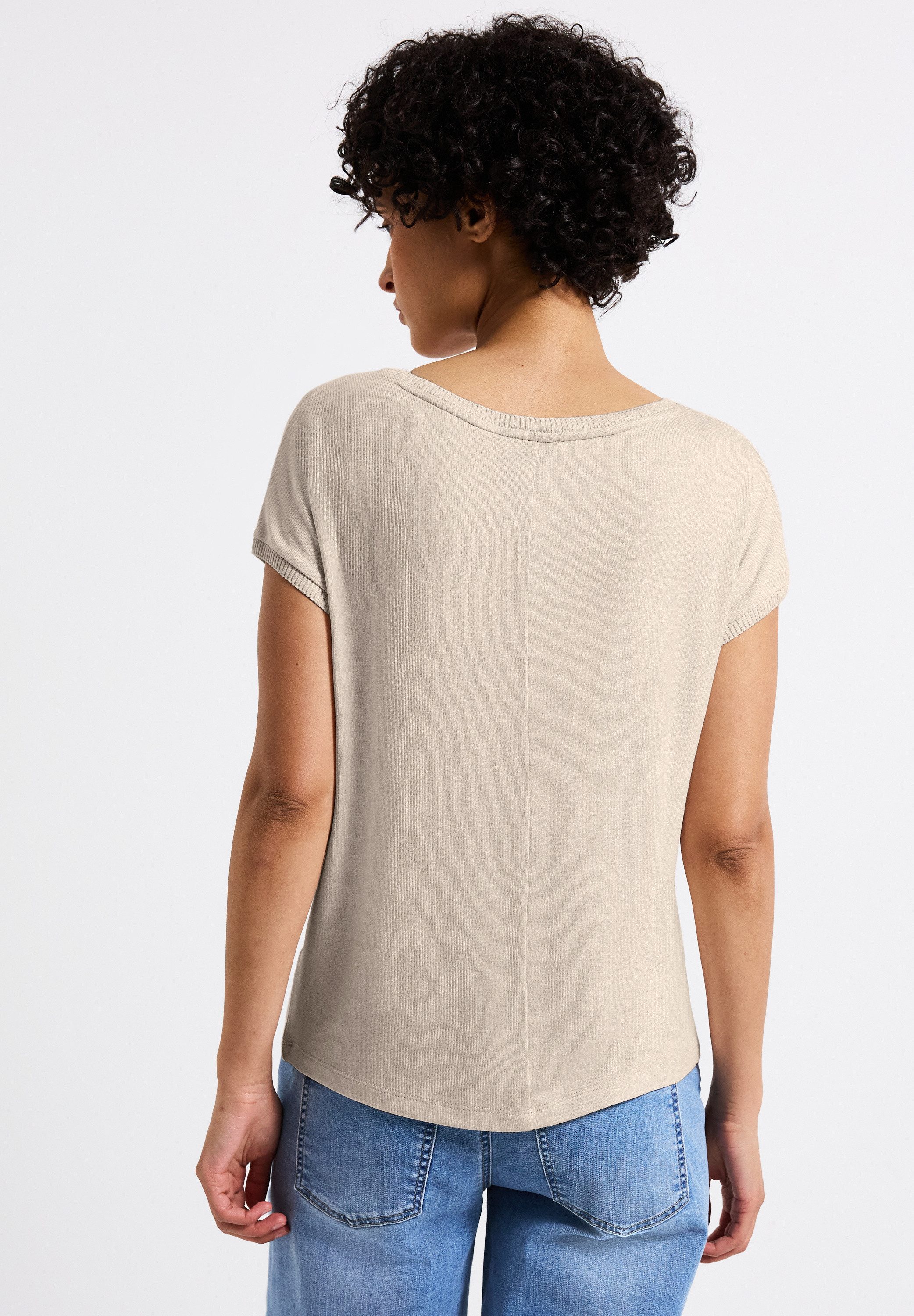 STREET ONE T-Shirt, mit Materialmix günstig online kaufen