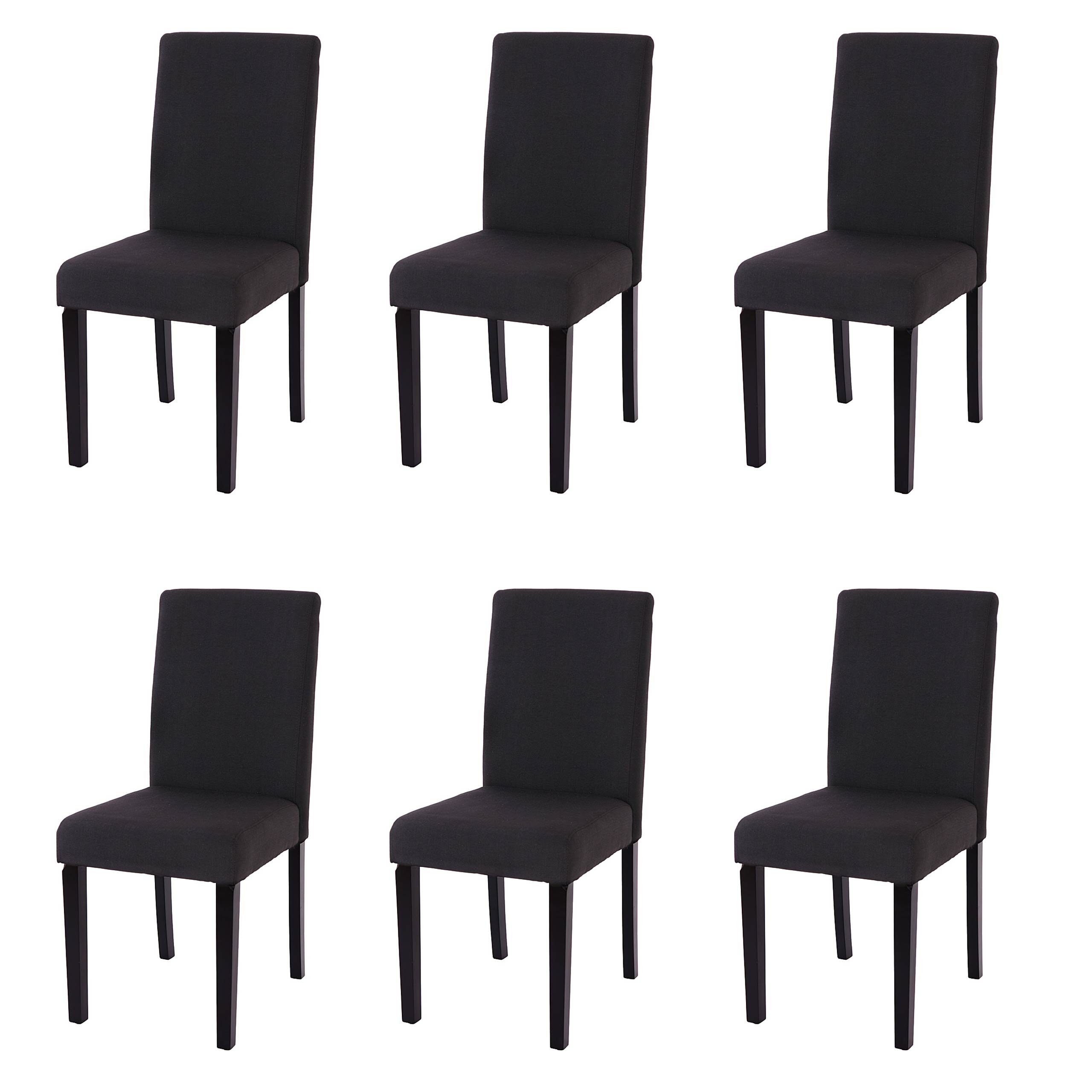 MCW Esszimmerstuhl Littau 6er-Set Textil Schwarz Dunkle Beine günstig online kaufen