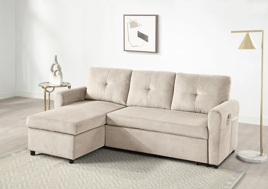 ATLANTIC home collection Schlafsofa "Gustavo L-Form", mit Schlaffunktion, S günstig online kaufen