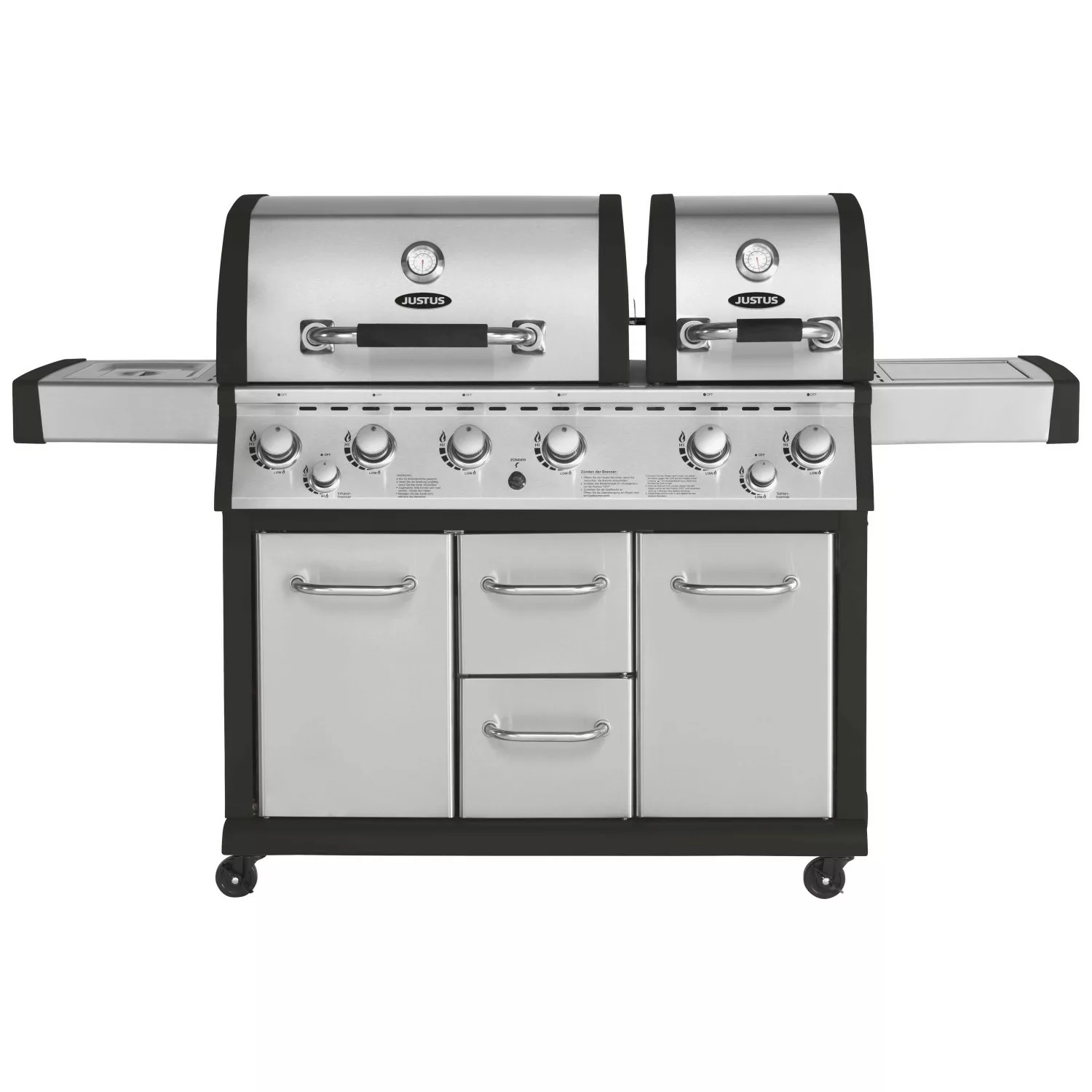 Justus Premium BBQ-Gasgrill Mars 6 Hauptbrenner und 1 Seitenbrenner Edelsta günstig online kaufen