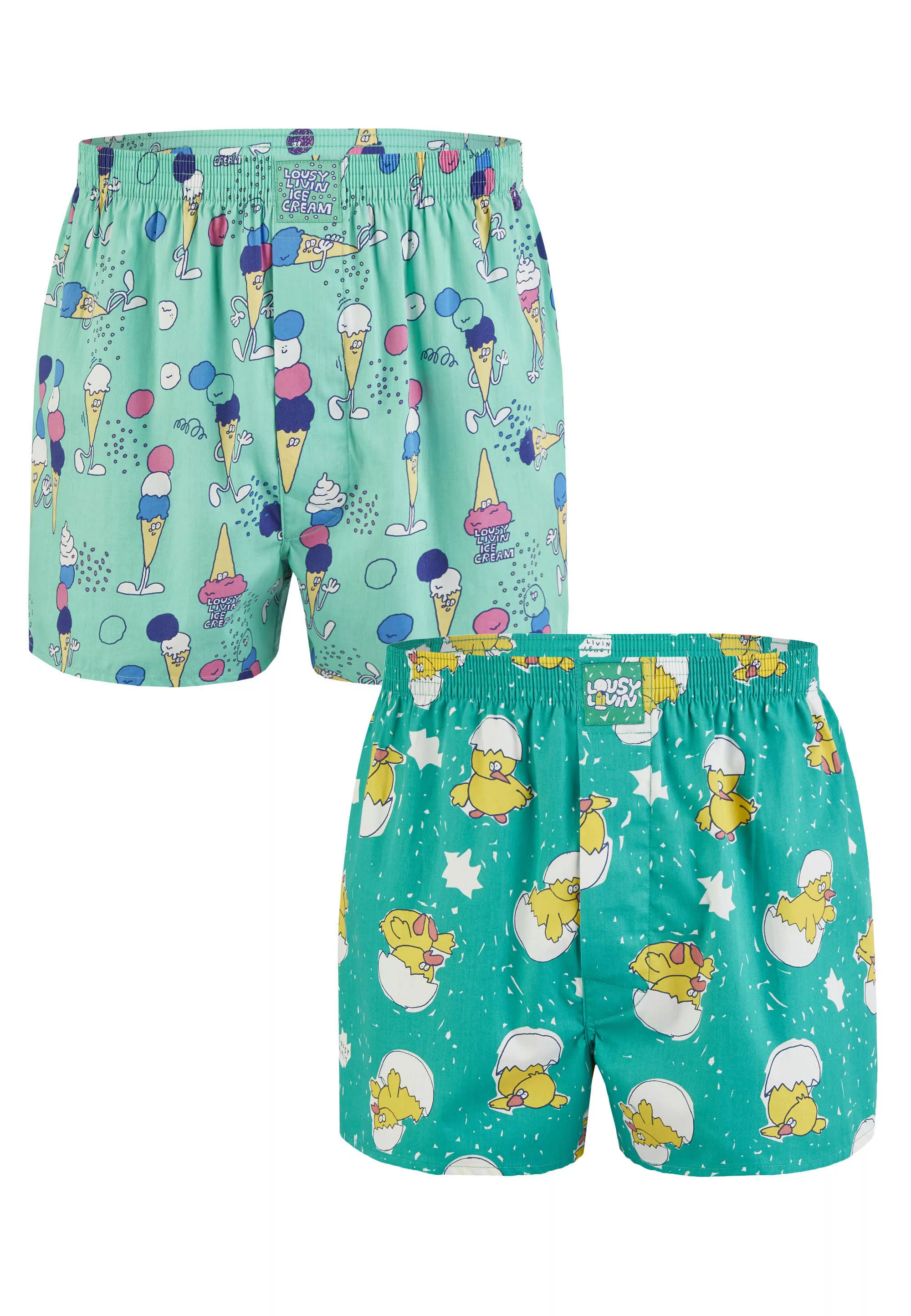 Lousy Livin Boxershorts "Küken & Icecream", im praktischen Doppelpack günstig online kaufen