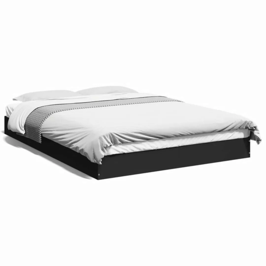 vidaXL Bett Bettgestell Braun Eichen-Optik 135x190 cm Holzwerkstoff günstig online kaufen