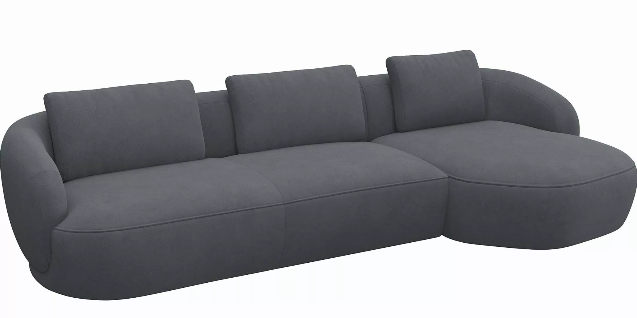 FLEXLUX Wohnlandschaft "Torino, rund, L-Form, Sofa-Ecke mit Recamiere, Long günstig online kaufen