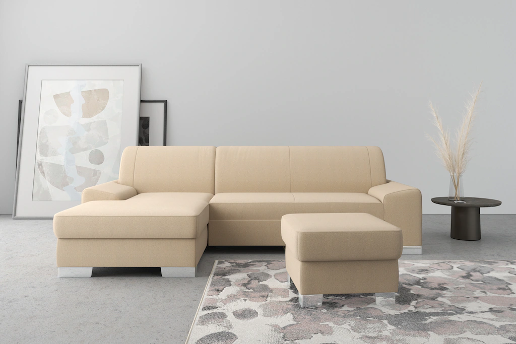 DOMO collection Ecksofa "Anzio L-Form, whlw. Bettfunktion, Federkern, hochw günstig online kaufen