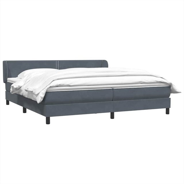 vidaXL Bett Boxspringbett mit Matratzen Dunkelgrau 180x220 cm Samt günstig online kaufen