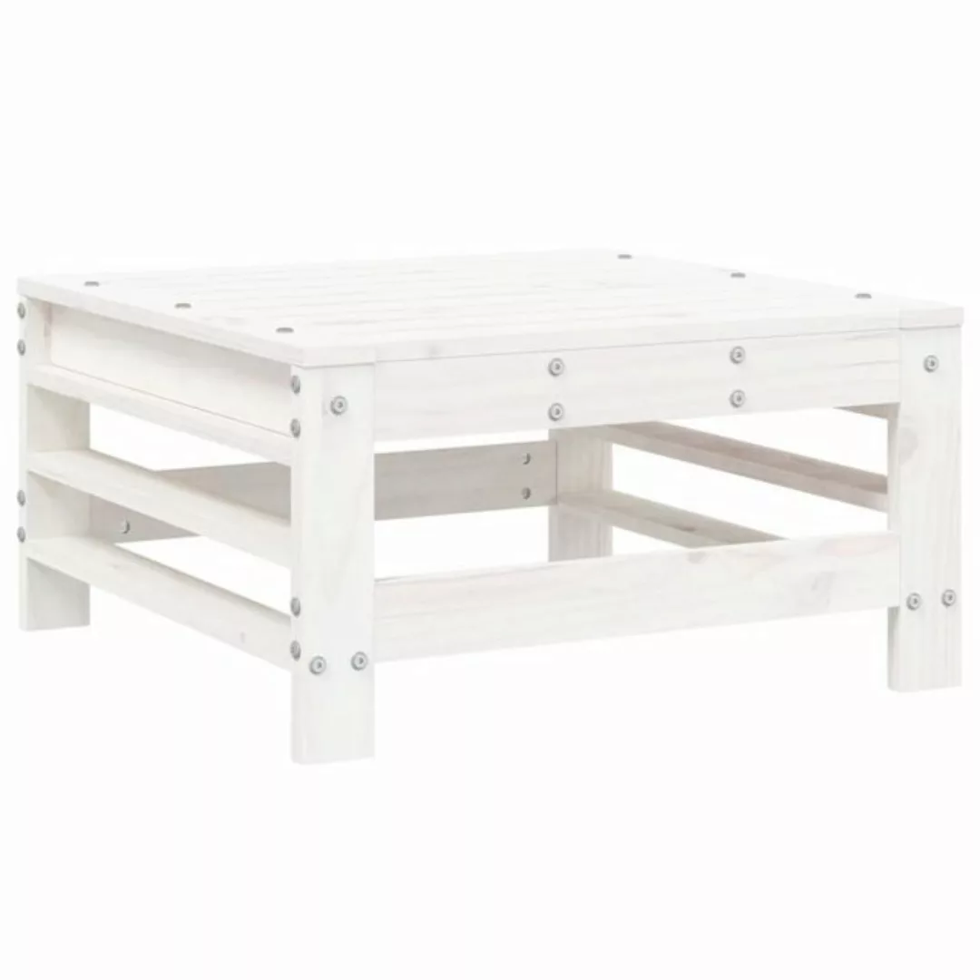 vidaXL Sofaelement Gartenhocker Weiß Massivholz Kiefer (1 St) günstig online kaufen