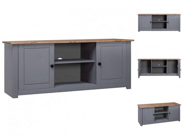 vidaXL TV-Schrank TV-Schrank Grau 120x40x50 cm Massivholz Panama-Kiefer Low günstig online kaufen