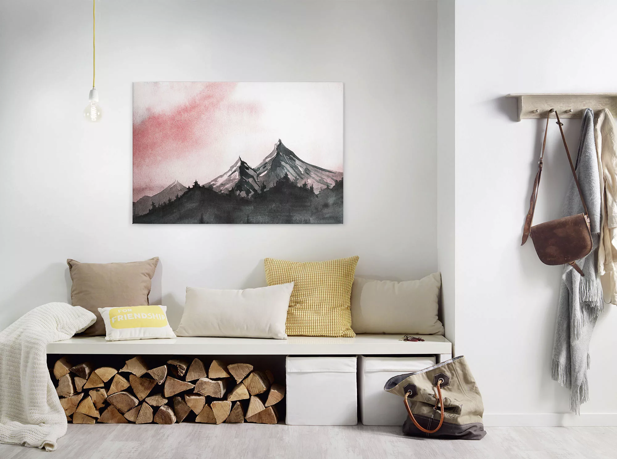 A.S. Création Leinwandbild "Mountain Paint", Wald, (1 St.), Berg Bild Lands günstig online kaufen