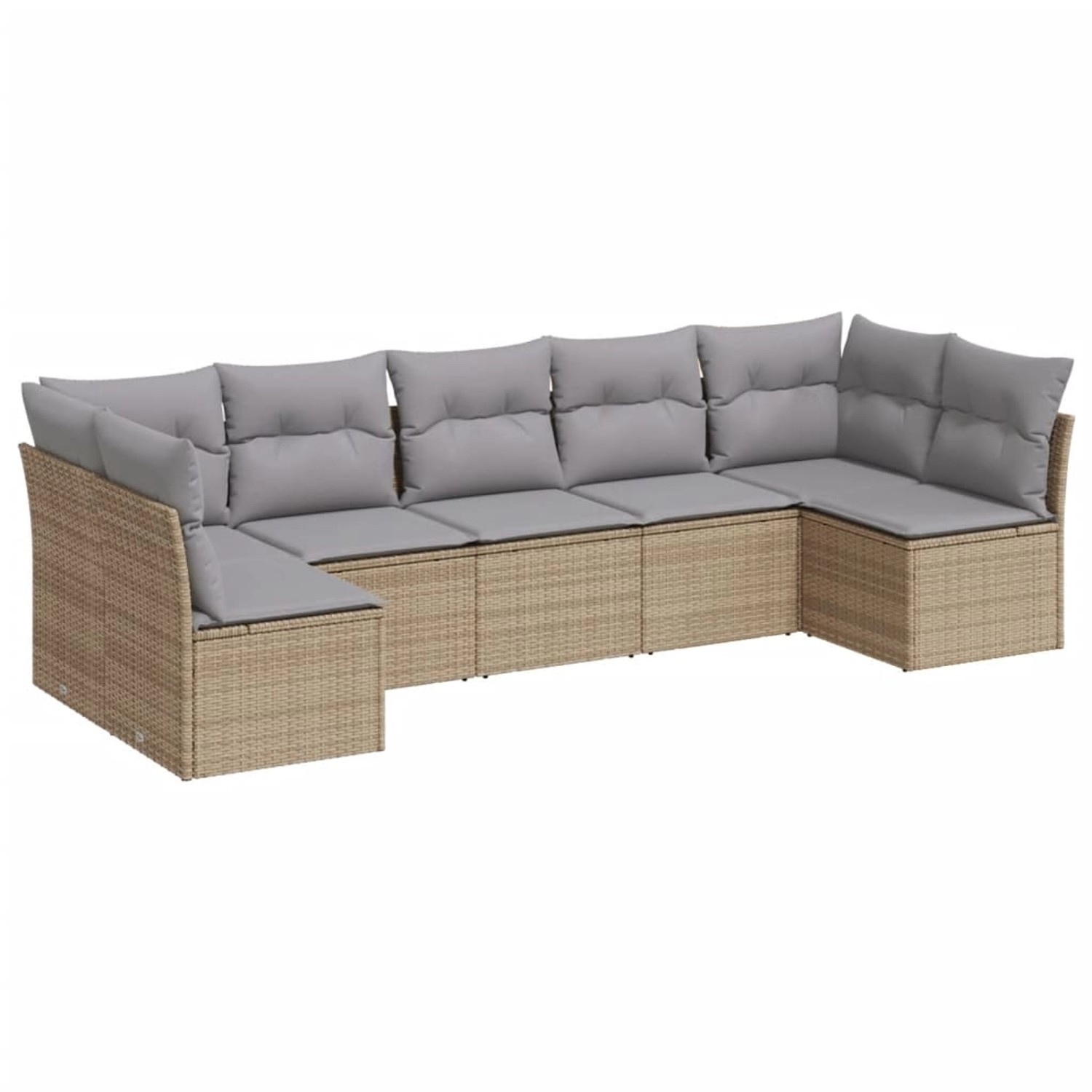 vidaXL 7-tlg Garten-Sofagarnitur mit Kissen Beige Poly Rattan Modell 45 günstig online kaufen