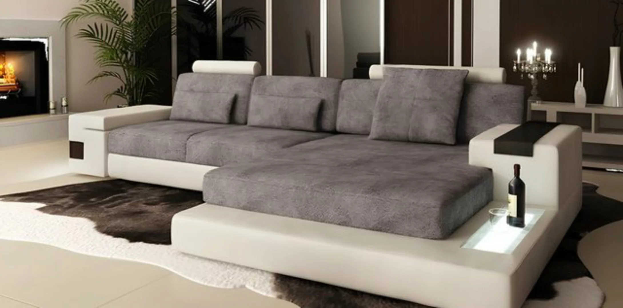 Xlmoebel Ecksofa Wohnlandschaft mit Ecksofa und USB-Anschluss, Polstergarni günstig online kaufen