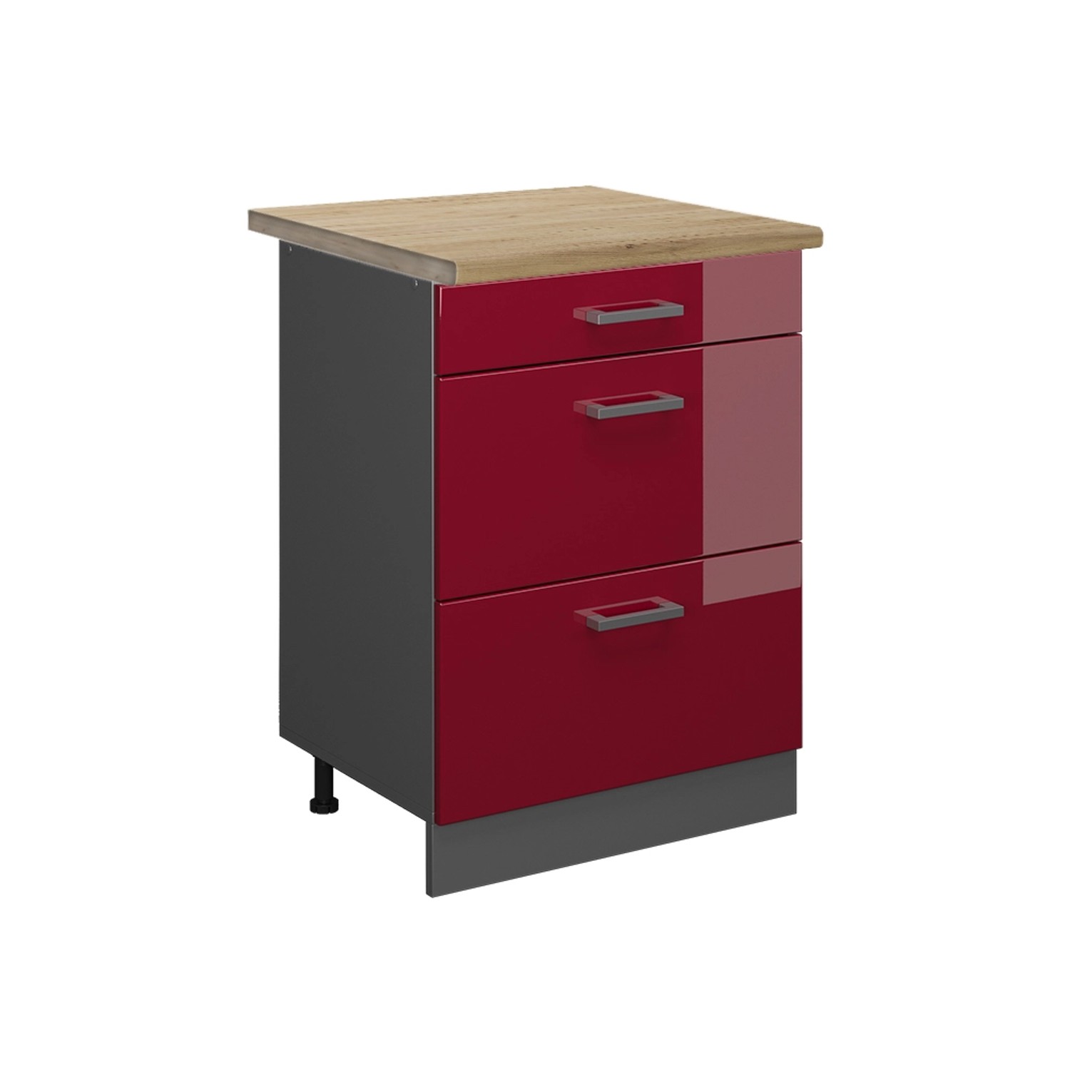 Vicco Unterschrank R-Line, Bordeaux Hochglanz/Anthrazit, 60 günstig online kaufen