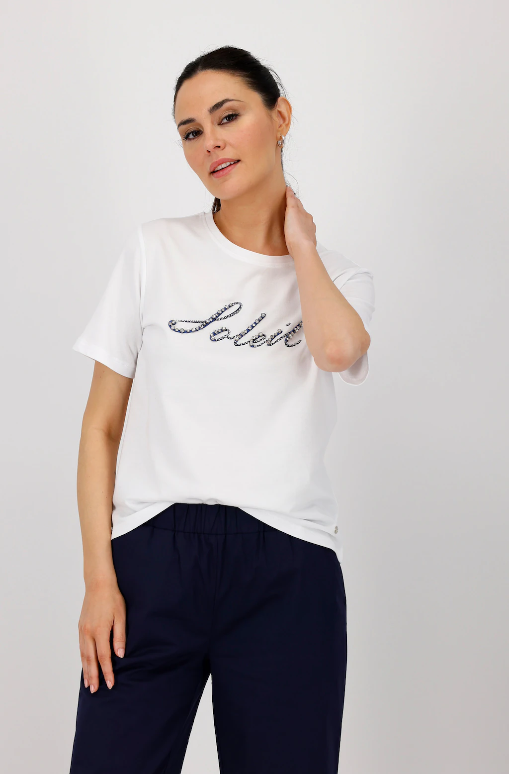 Monari Rundhalsshirt, mit Glitzersteinchen günstig online kaufen