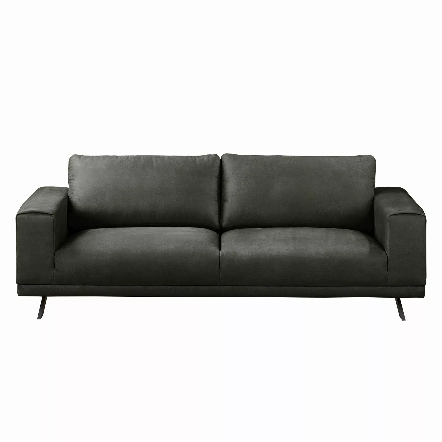 home24 Fredriks Sofa Ramilia 2,5-Sitzer Dunkelgrau Microfaser 216x81x89 cm günstig online kaufen