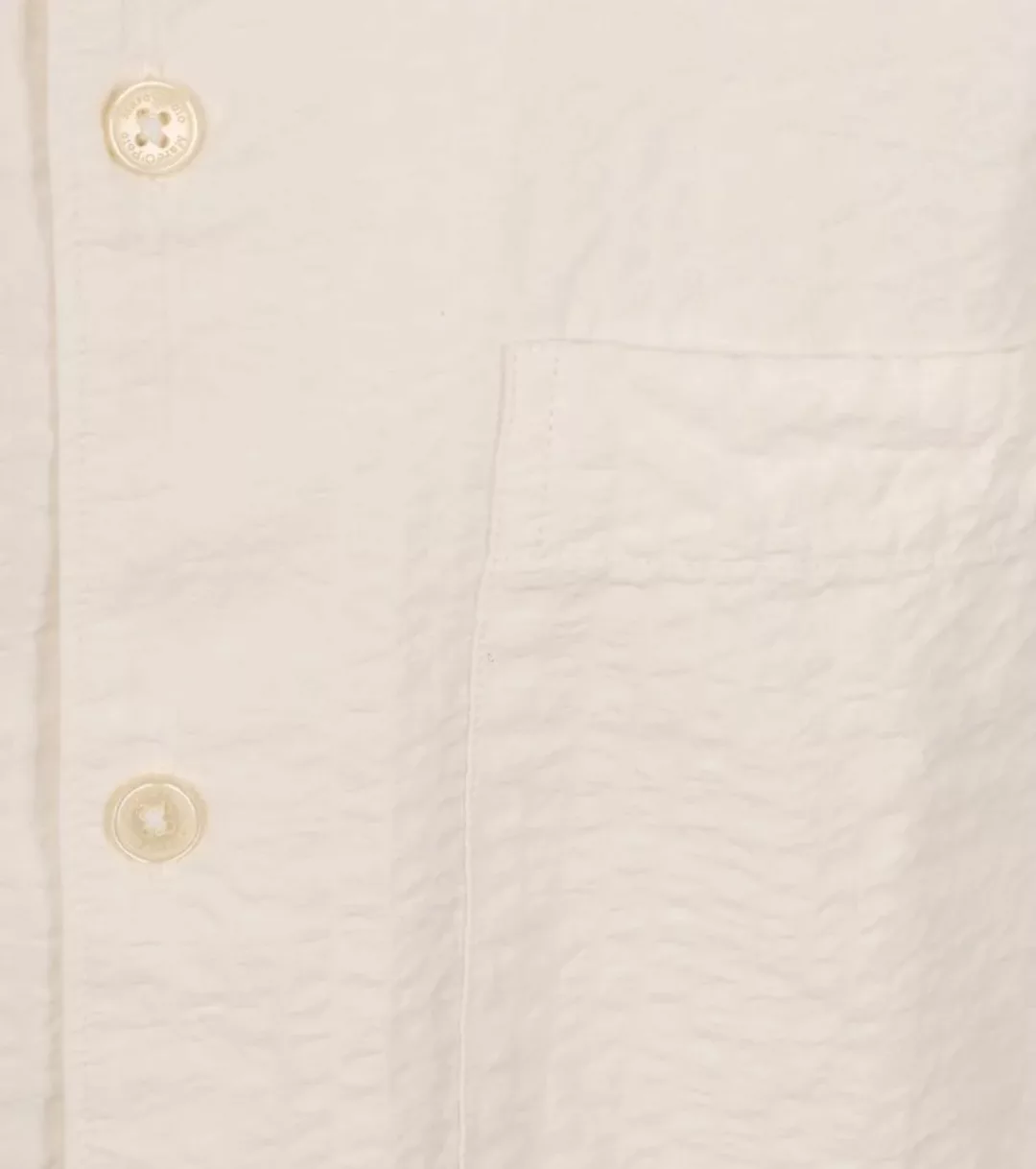 Marc O'Polo Hemd Short Sleeves Seersucker Off White - Größe L günstig online kaufen