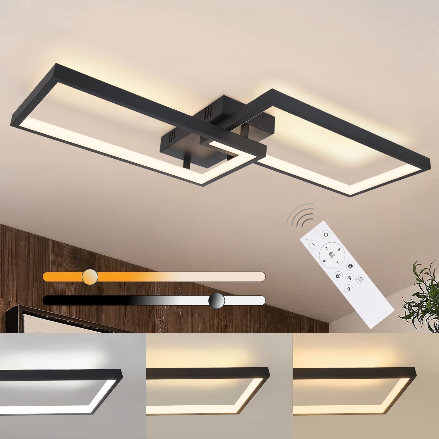 ZMH LED Deckenleuchte Wohnzimmer Modern Deckenlampe günstig online kaufen