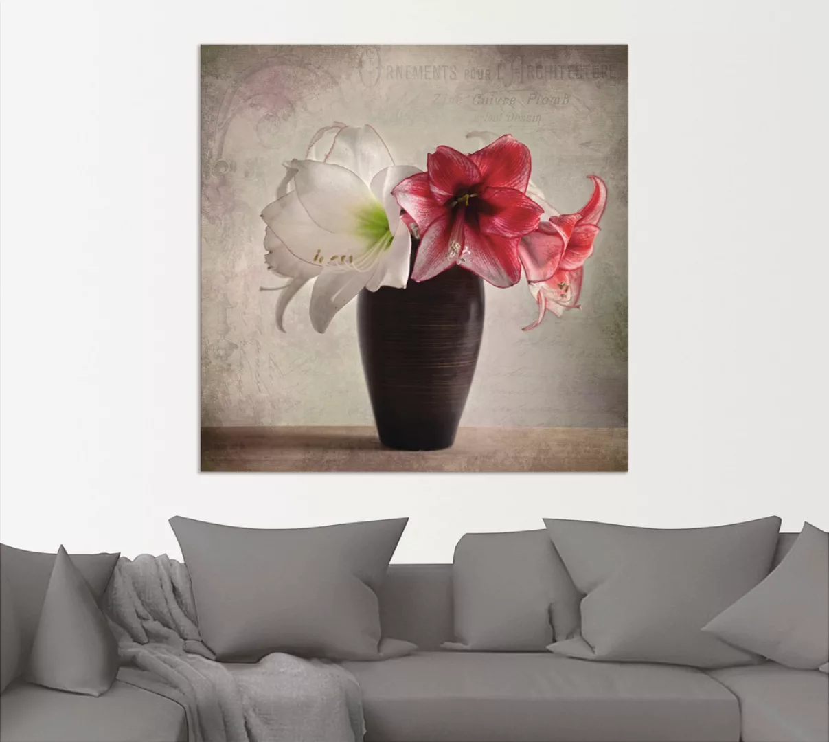 Artland Wandbild "Amaryllis Vintage I", Blumen, (1 St.), als Alubild, Outdo günstig online kaufen