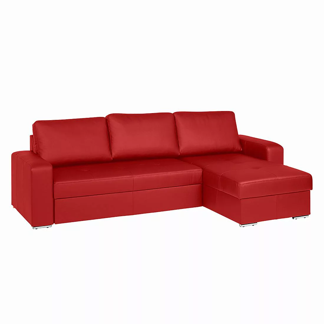 home24 Fredriks Ecksofa Rosini I 3-Sitzer Rot Echtleder 270x90x163 cm (BxHx günstig online kaufen