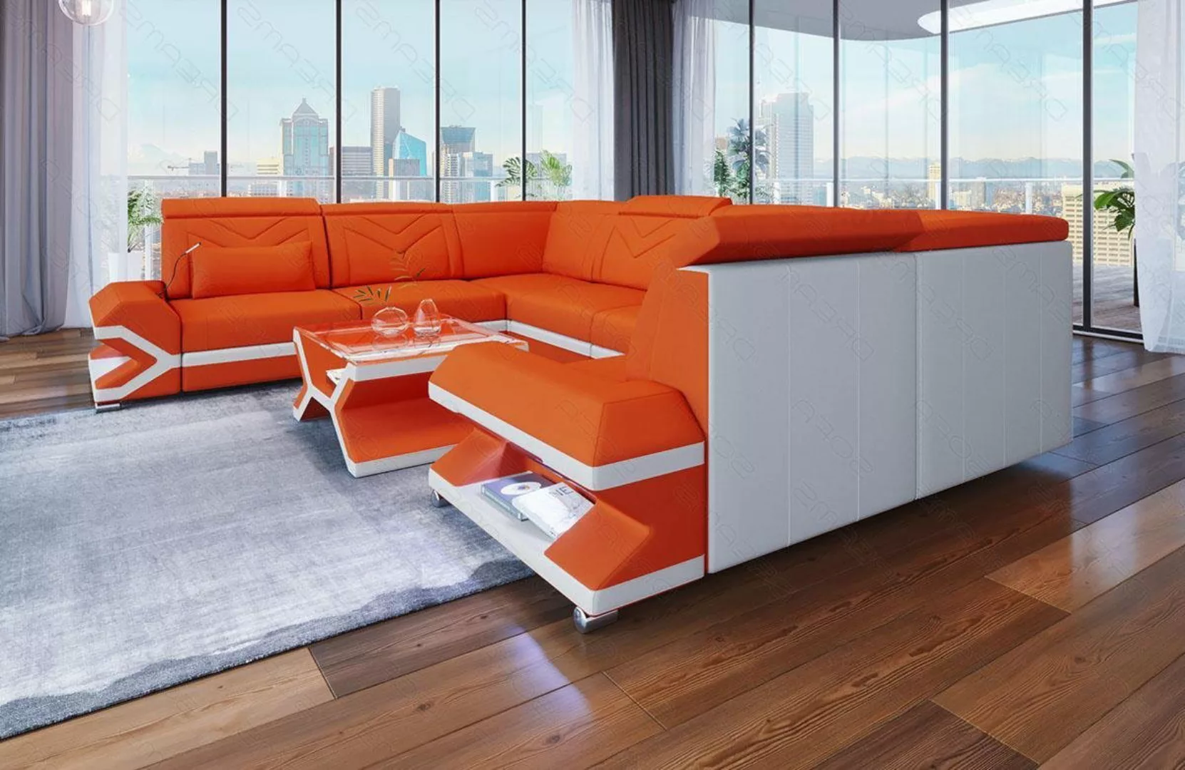 Sofa Dreams Wohnlandschaft Polstersofa Couch Stoff Sorrento U Form Stoffsof günstig online kaufen