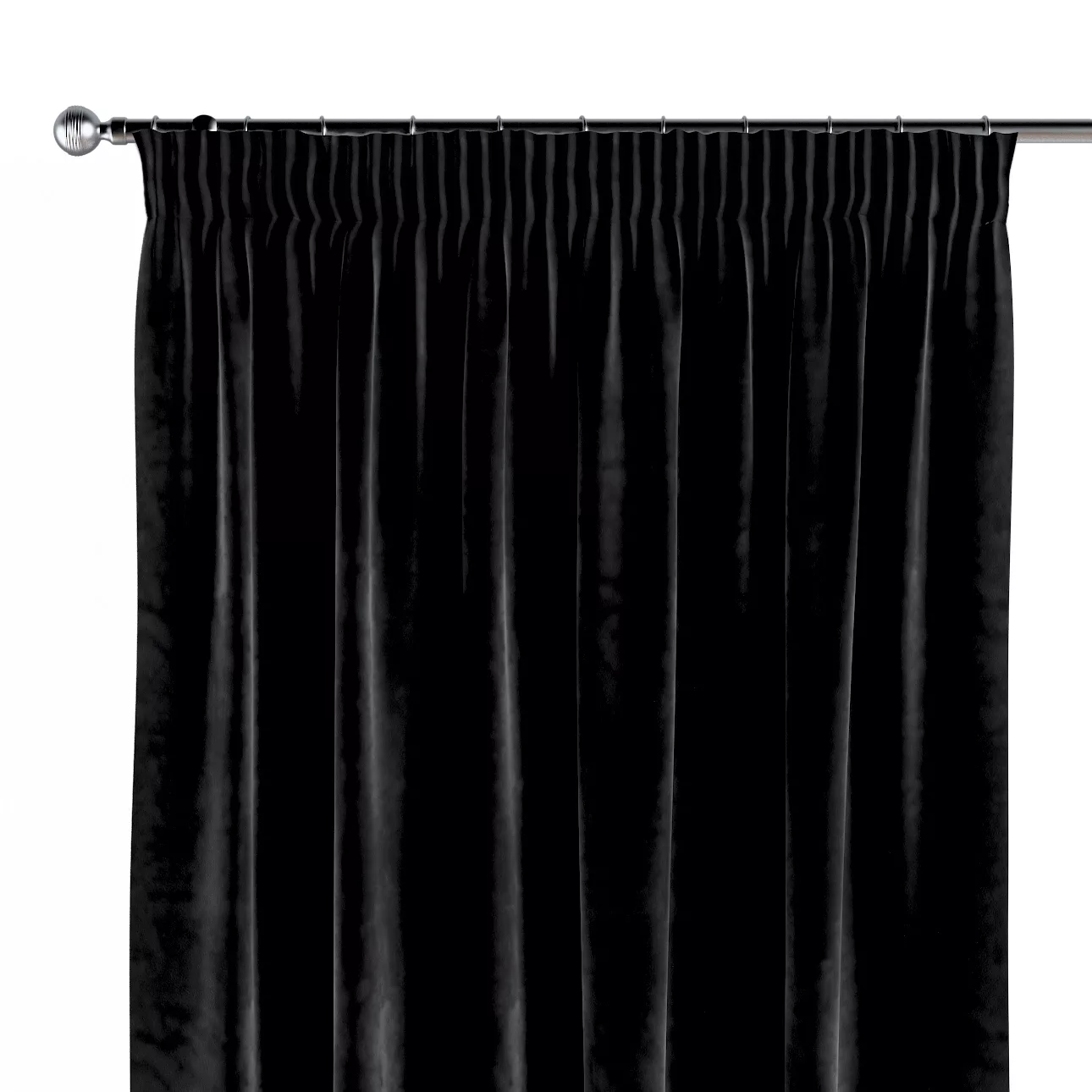 Vorhang mit Kräuselband, schwarz, Velvet (704-17) günstig online kaufen