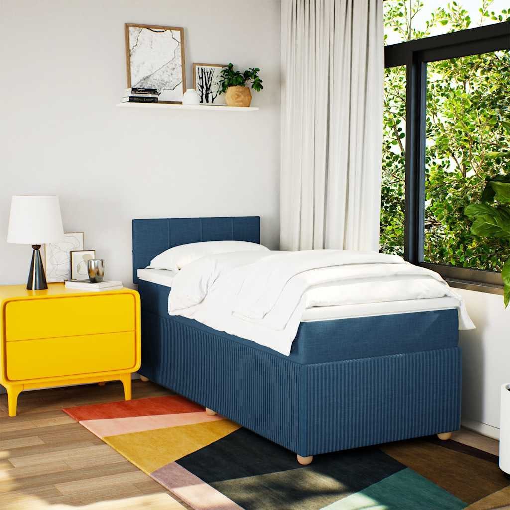 vidaXL Bett Boxspringbett mit Matratze Blau günstig online kaufen