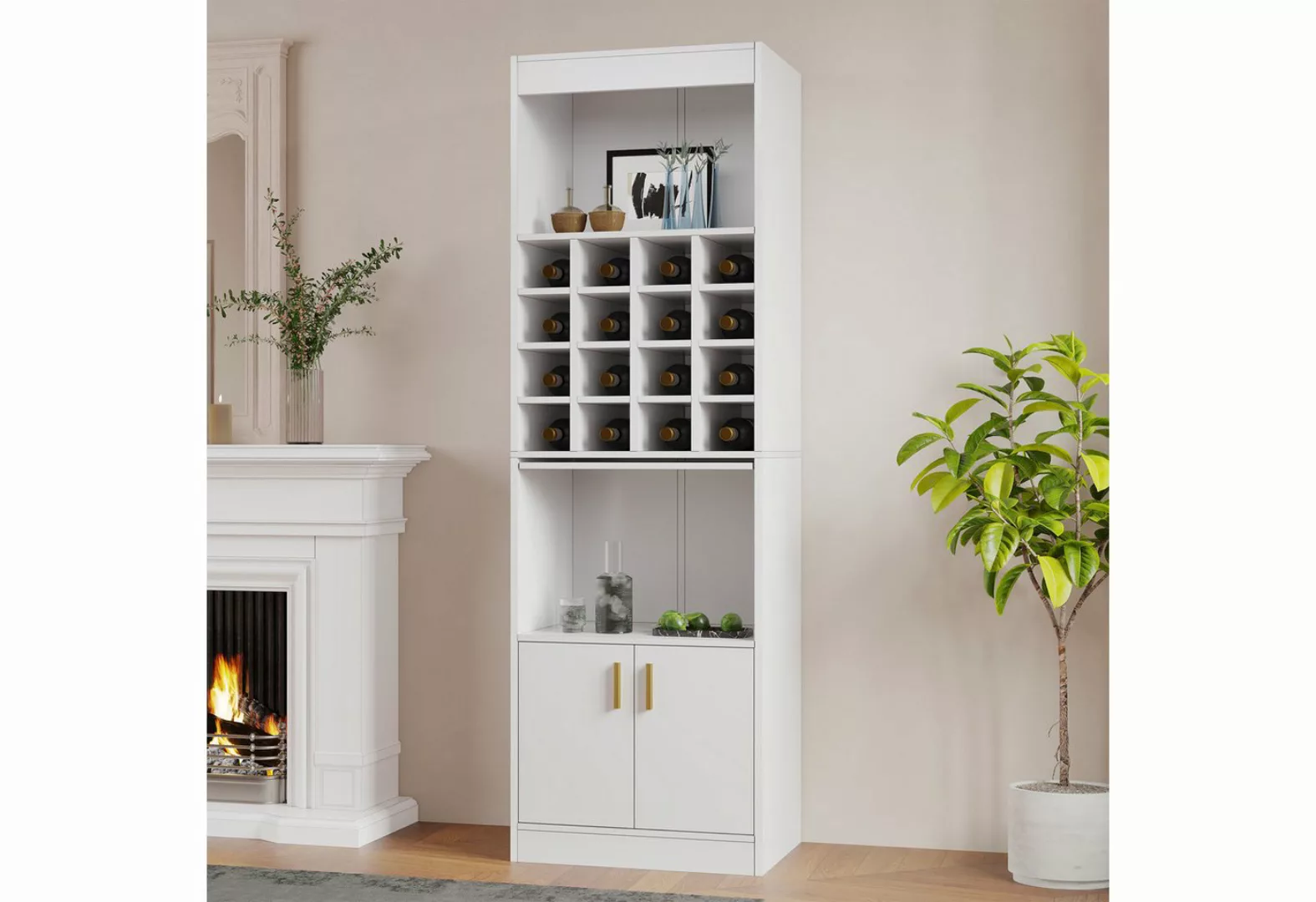 KoDise Vitrine 16 Weinfächer - 180 cm hoch - Esszimmer für Weinliebhaber We günstig online kaufen