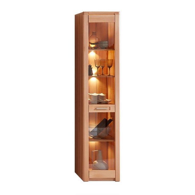 Lomadox Vitrine NEWTON-36 Front Kernbuche massiv, LED-Beleuchtung, B/H/T ca günstig online kaufen