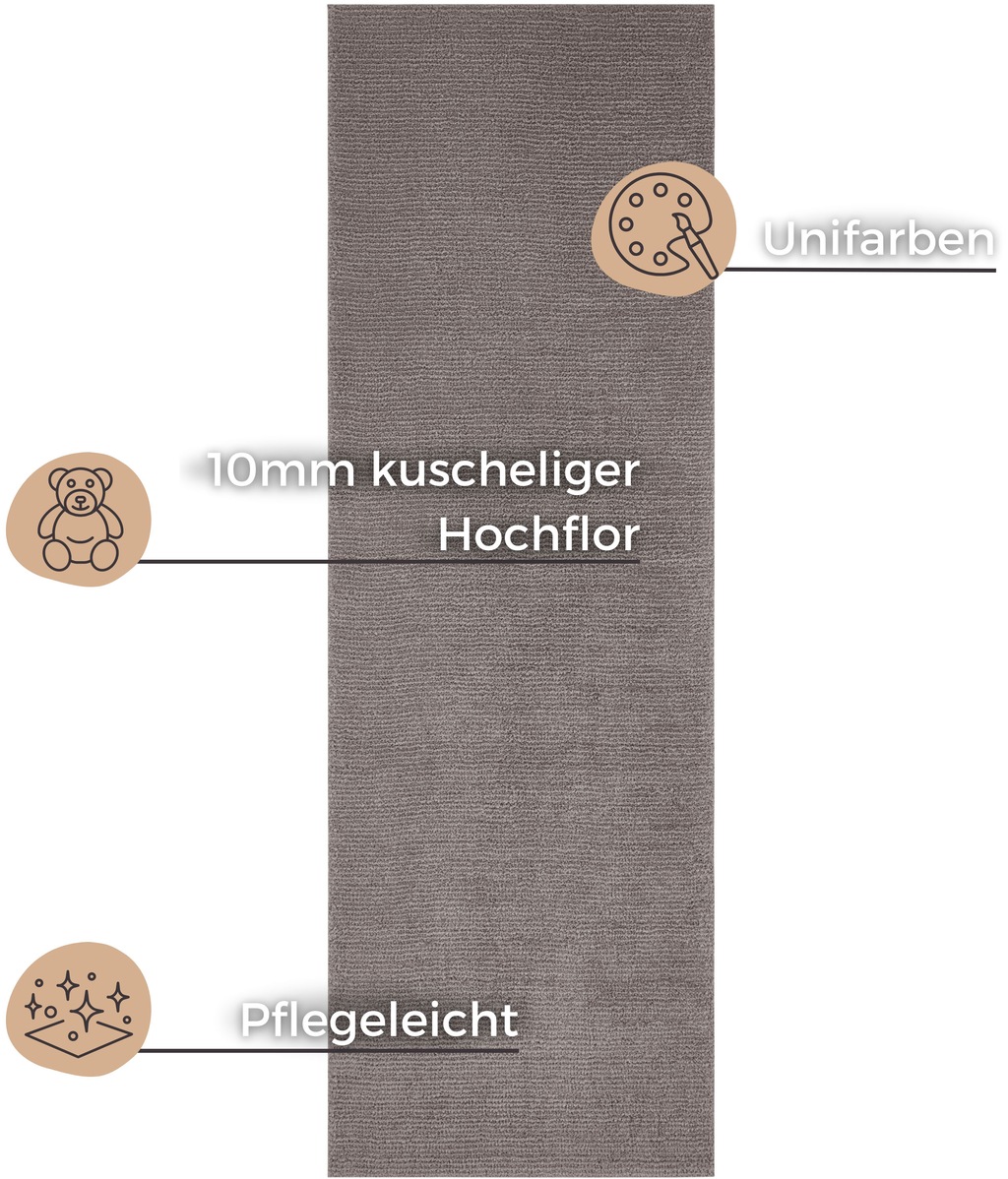 HANSE Home Teppich »Supersoft«, rechteckig, 10 mm Höhe, Kurzflor, Läufer Mo günstig online kaufen