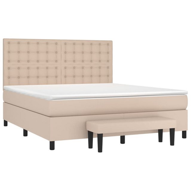 vidaXL Bett Boxspringbett Matratze Cappuccino-Braun 180x200 cm Kunstleder günstig online kaufen