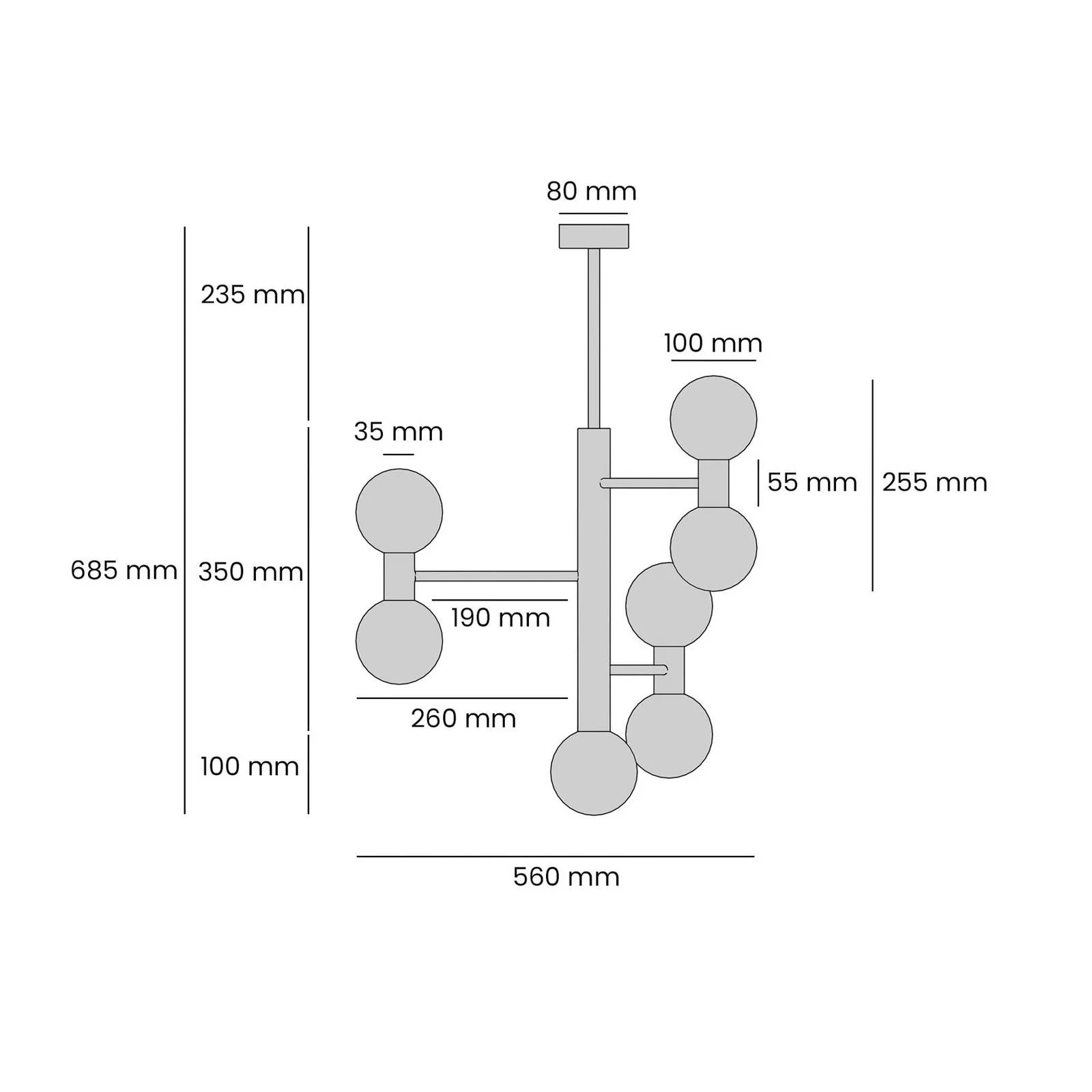 Deckenleuchte Flare 7, beige, 7-flammig, Glas, Metall günstig online kaufen