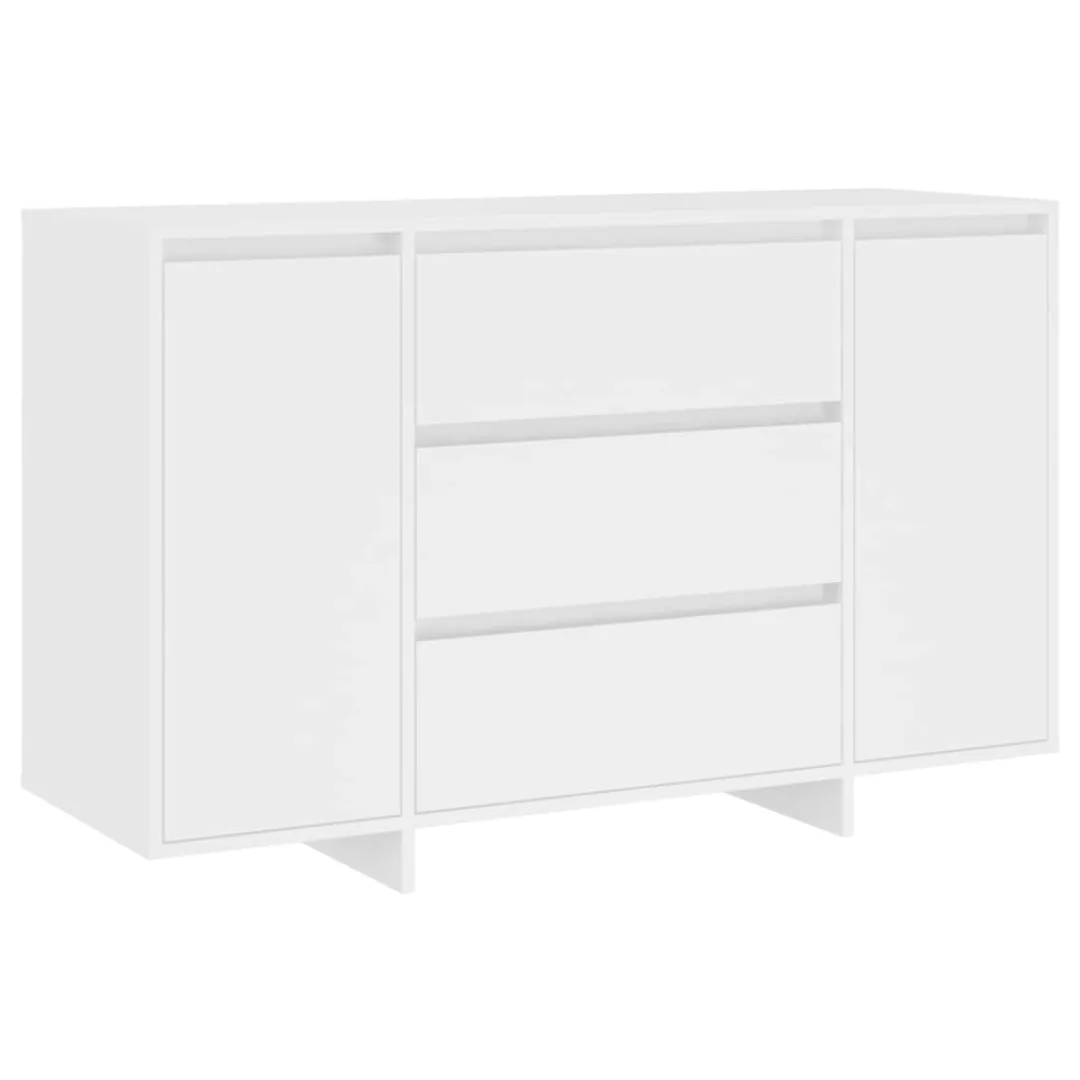 Sideboard Mit 3 Schubladen Weiß 120x41x75 Cm Spanplatte günstig online kaufen