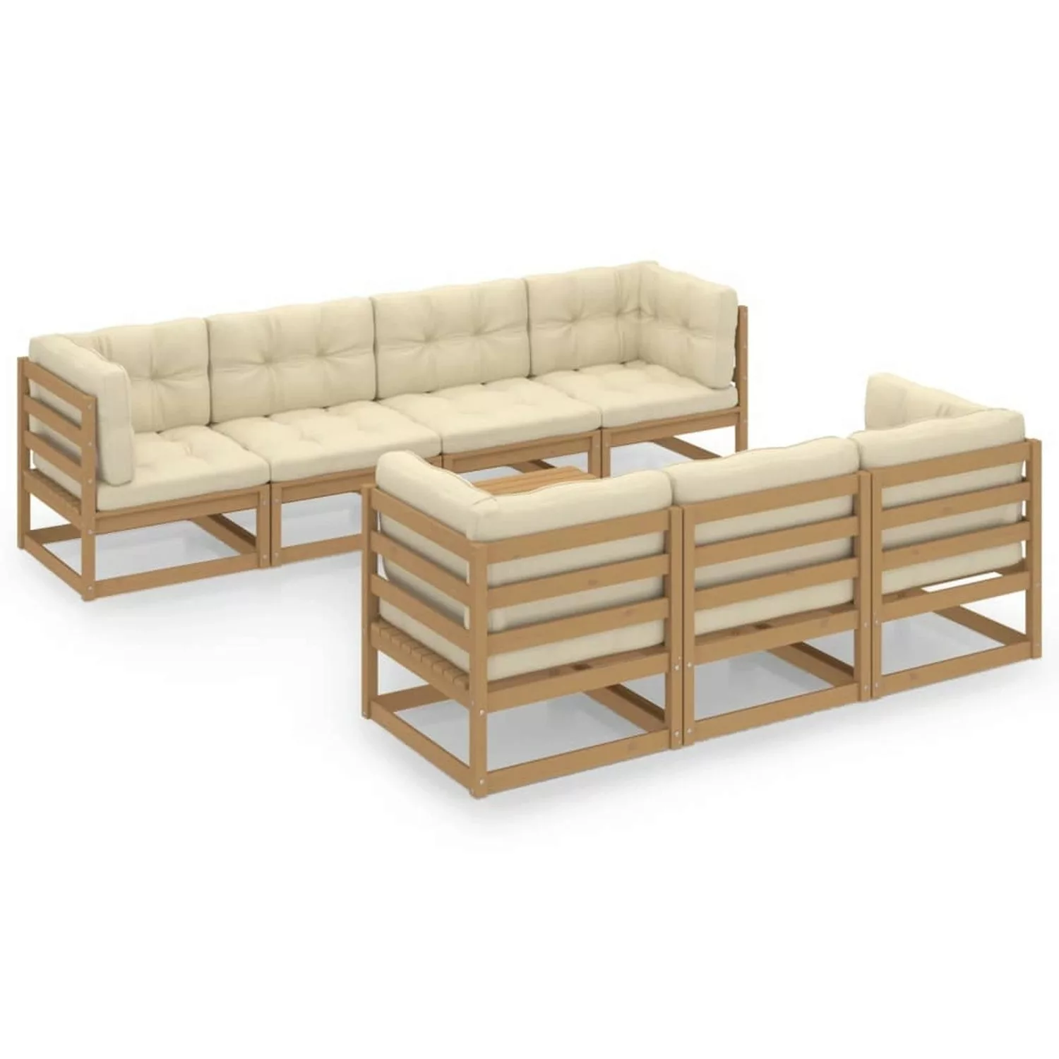 8-tlg. Garten-lounge-set Mit Kissen Kiefer Massivholz günstig online kaufen