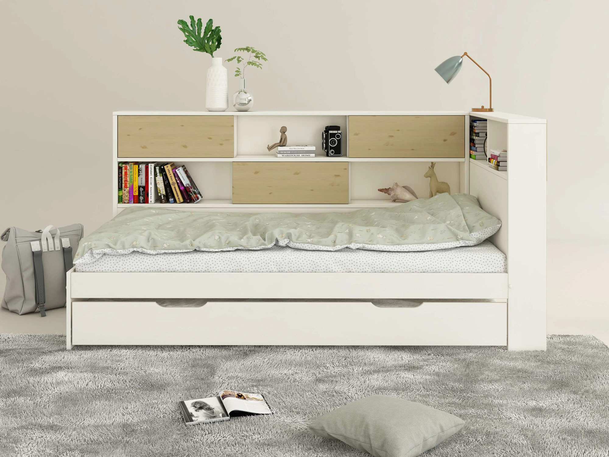 Home affaire Stauraumbett "Amance, Massivholz mit MDF, viel Stauraum, ideal günstig online kaufen