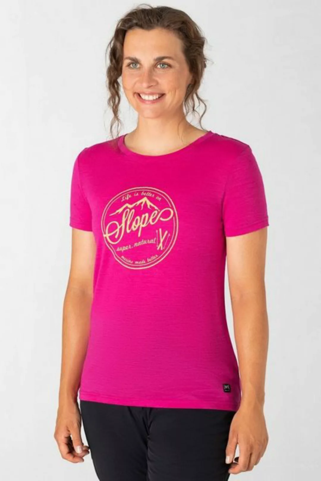 SUPER.NATURAL Print-Shirt Merino T-Shirt W SLOPES TEE feinster Merino-Mater günstig online kaufen