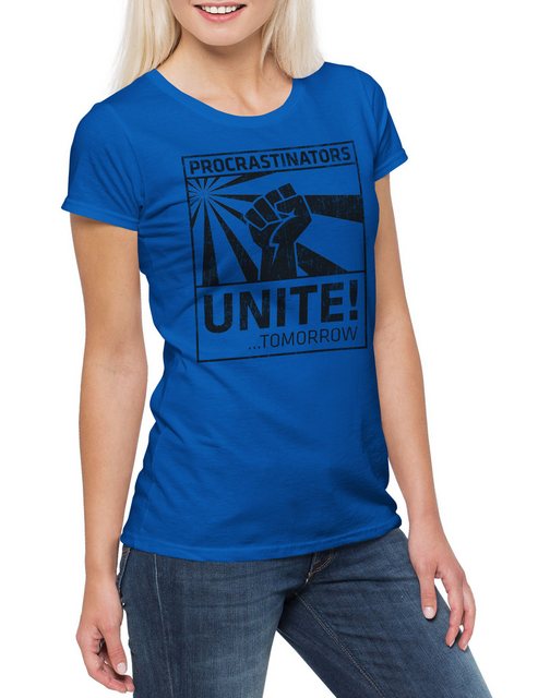 Urban Backwoods Print-Shirt Procrastinators Unite Damen T-Shirt Geek Nerd R günstig online kaufen