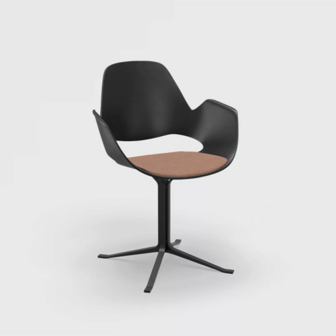 Stuhl mit Armlehne FALK schwarz Kolumne aus Pulverbeschichteter schwarzer S günstig online kaufen