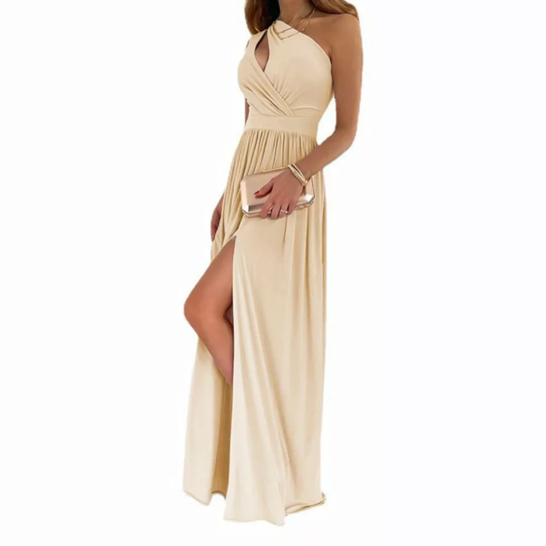 ZWY Abendkleid Einfarbiges, langes, elegantes Kleid mit Schlitz und hoher T günstig online kaufen