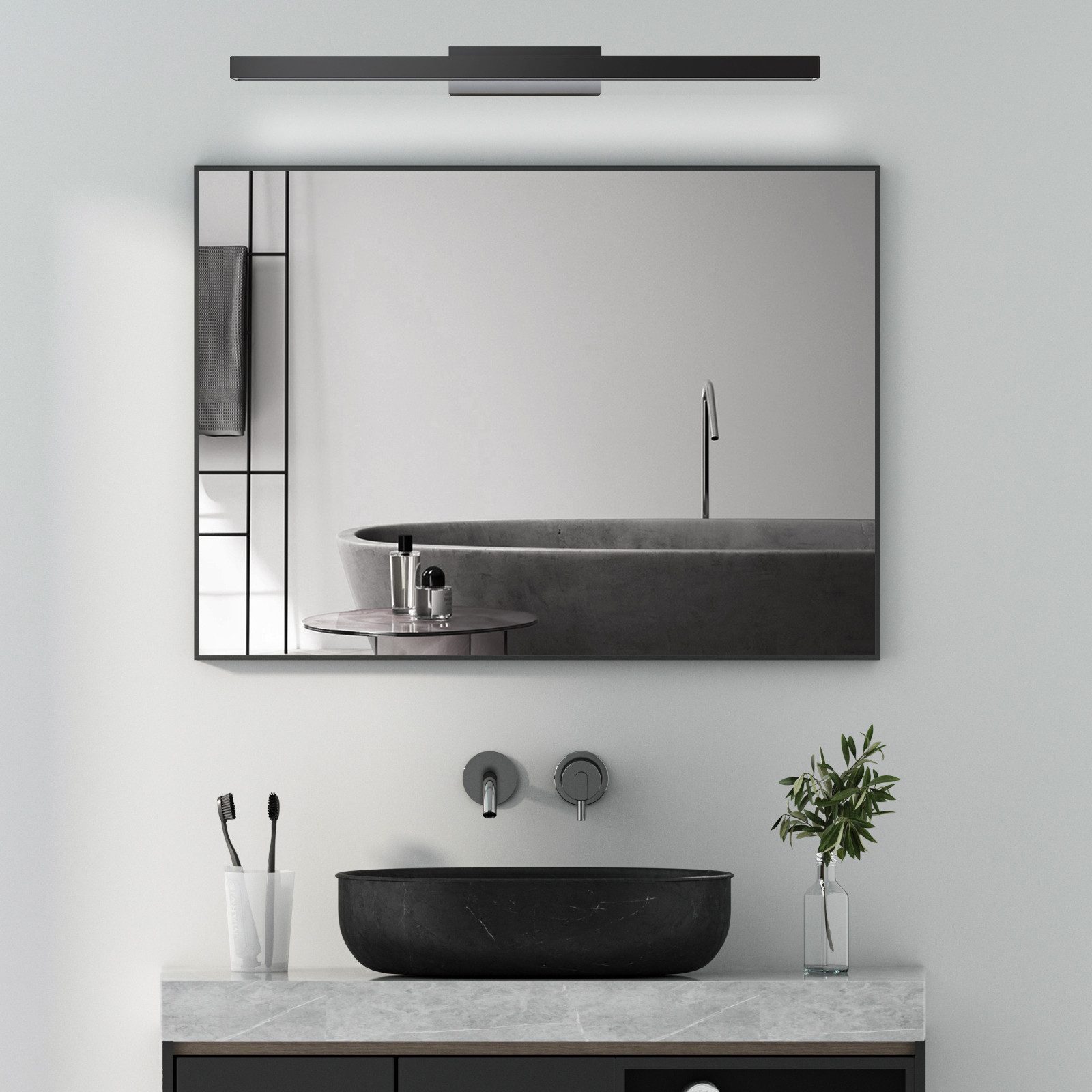 WDWRITTI Badspiegel mit licht Eckig 50x70cm günstig online kaufen