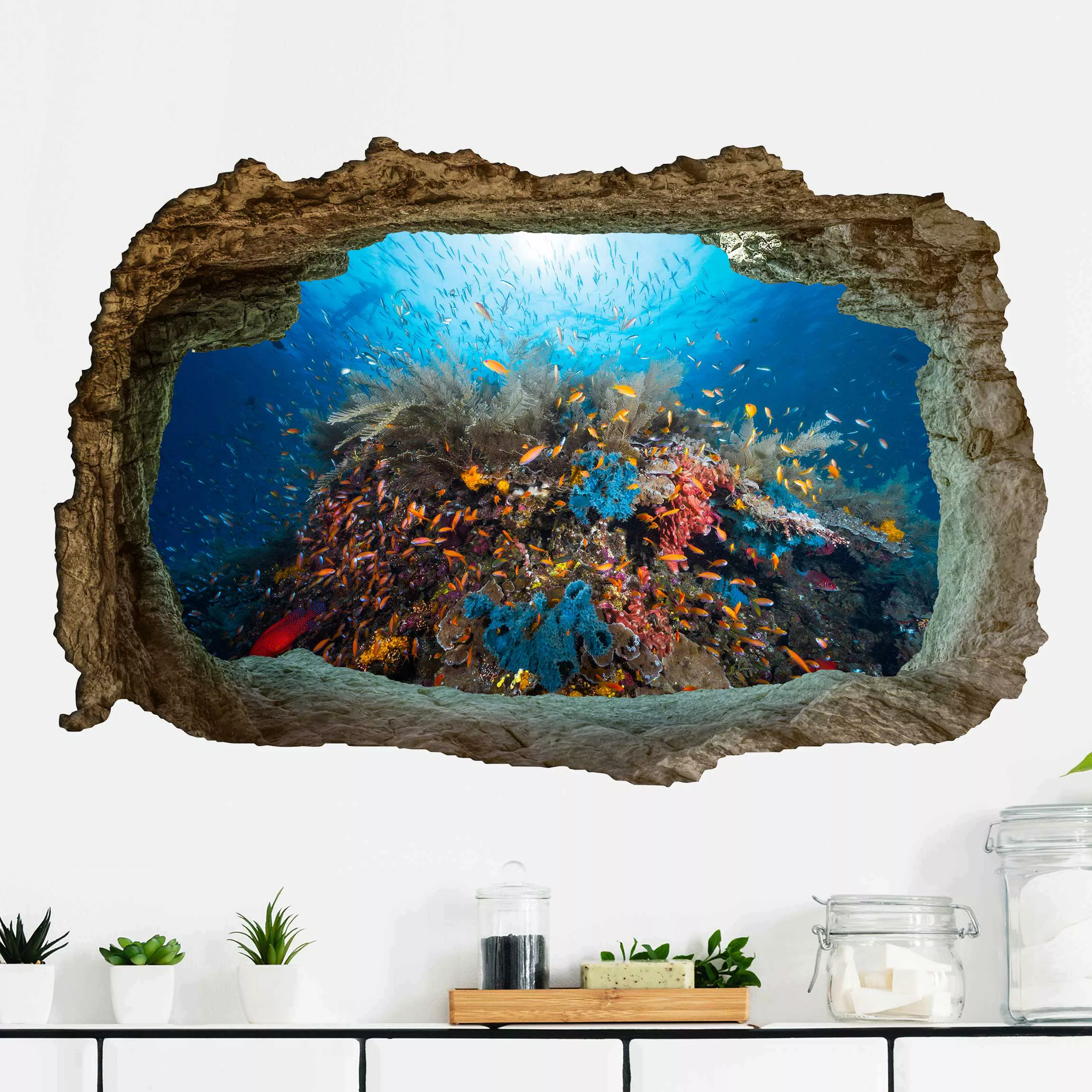 Wandtattoo 3D Lagune Unterwasser günstig online kaufen