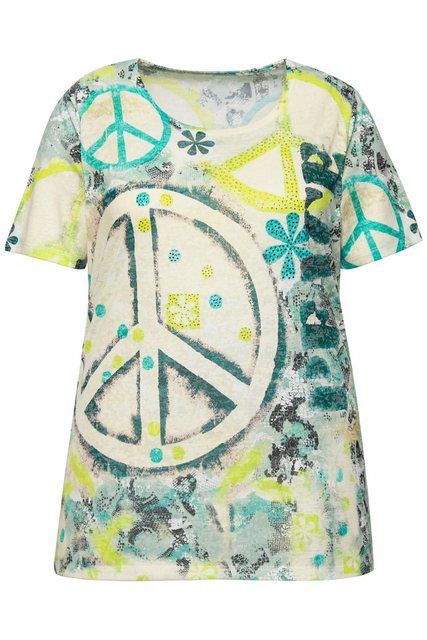 Angel of Style Rundhalsshirt T-Shirt Peace-Muster Rundhals Halbarm günstig online kaufen